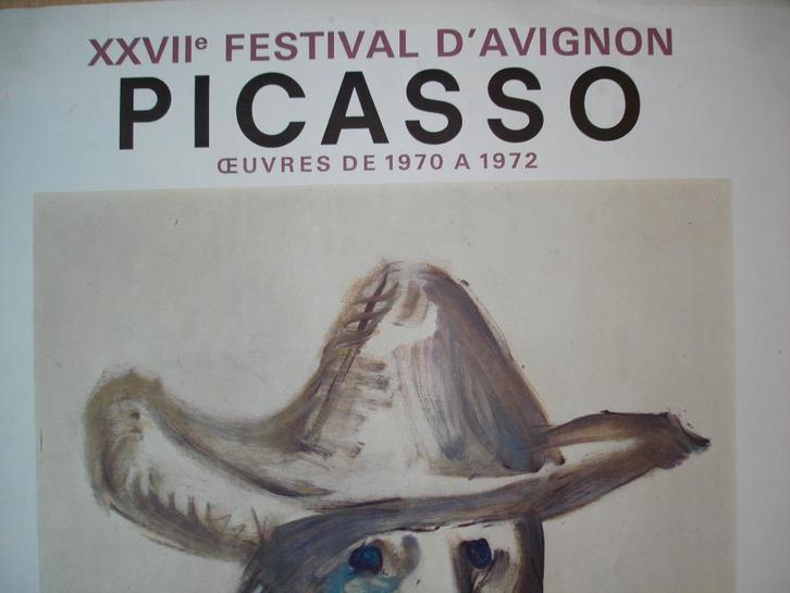 Pablo Picasso Lithographic Poster XXVII Festival d' Avignon, Antiek en Kunst, Kunst | Litho's en Zeefdrukken, Ophalen of Verzenden