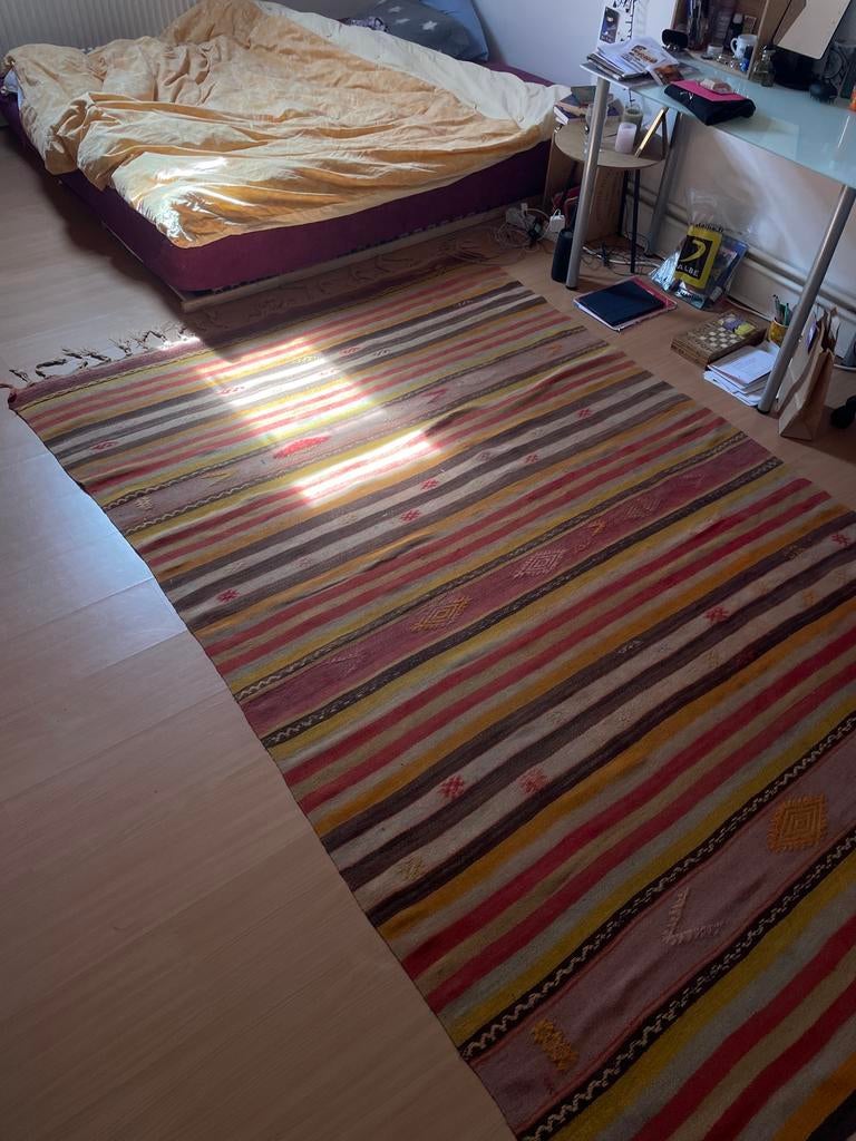 grand tapis multicolore, Maison & Meubles, Enlèvement, Utilisé, Rectangulaire