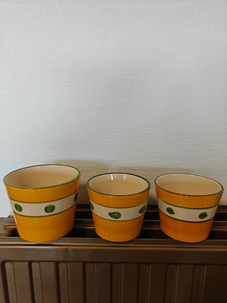 Set van 3 bloempotjes, Tuin en Terras, Ophalen of Verzenden