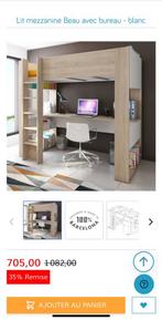 Lit mezzanine avec Bureau + matelas, Enlèvement ou Envoi, Lit mezzanine