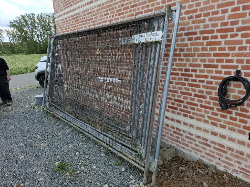 Heras bouwhekken 3,5m x 2m + betonvoeten + klemmen, Tuin en Terras, Tuinhekken en Hekwerk, Gebruikt, Overige typen, IJzer, Ophalen