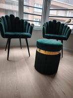 Fauteuils en poef in Velvet nieuwe staat., Huis en Inrichting, Stoelen, Ophalen