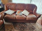 Bruine Leren salon, Ophalen, Gebruikt, Leer
