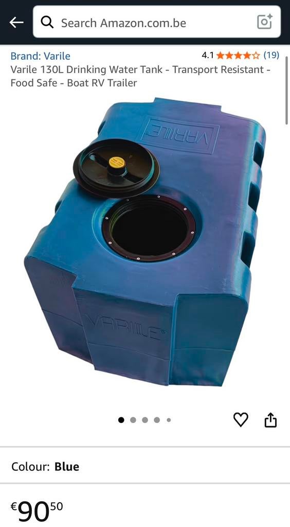 Varile 130L Drinking Water Tank - ongebruikt, Caravans en Kamperen, Ophalen, Nieuw