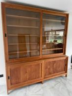 Teak vitrinekast 2m20, Huis en Inrichting, Kasten | Vitrinekasten, Ophalen of Verzenden, Zo goed als nieuw, Teakhout