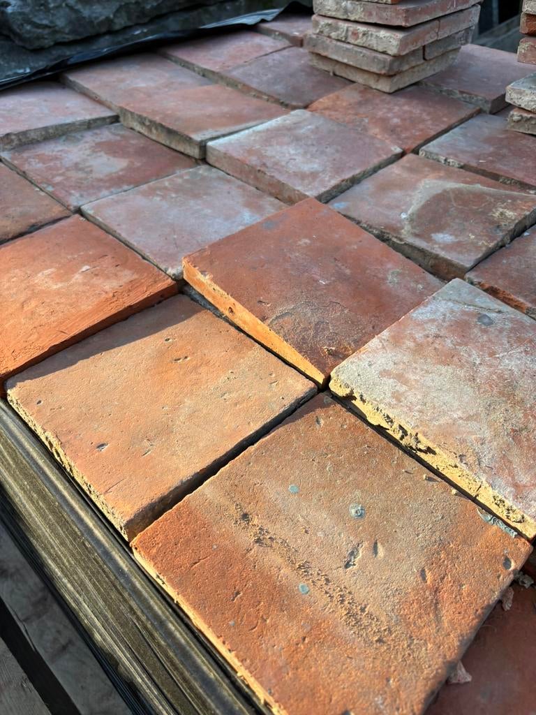 Lot antieke terracotta tegels Voor info BELLEN 0474220705, Enlèvement