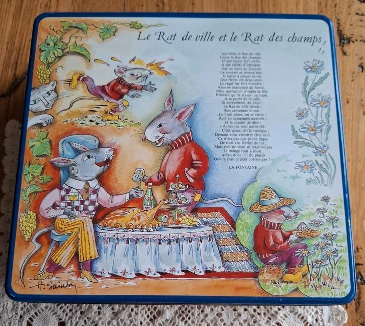 Frans fabel blik , Le Rat de Ville et le Rat des champs,1995, Antiek en Kunst, Curiosa en Brocante, Ophalen of Verzenden