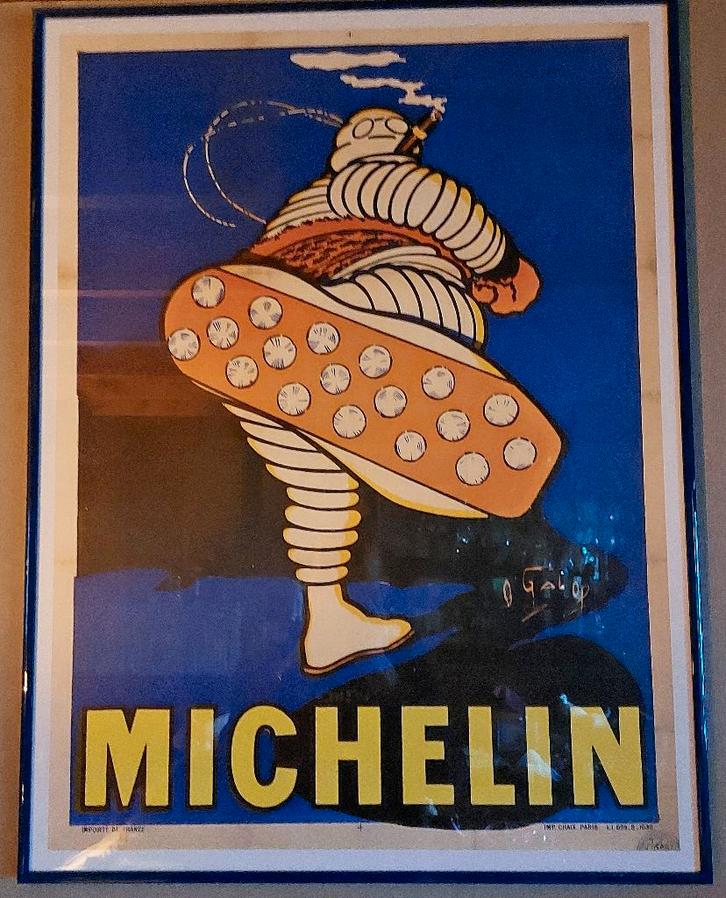 Michelin poster in kader, Huis en Inrichting, Woonaccessoires | Lijsten, Zo goed als nieuw, 75 cm of meer, 50 tot 75 cm, Kunststof
