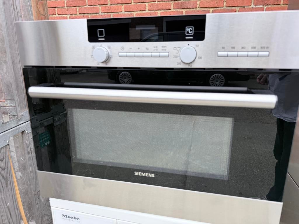 Siemens inbouw combi oven inox 45cm hoog, Ophalen, Gebruikt, Inbouw, Combi-microgolfoven
