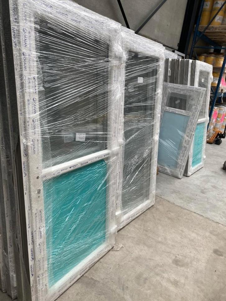 Witte PVC-deur, glas of half glas, inclusief handgreep, Doe-het-zelf en Bouw, Deuren en Vliegenramen, Nieuw, Ophalen