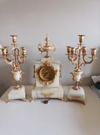 Mooie wit marmere schouw pendule., Antiek en Kunst, Ophalen