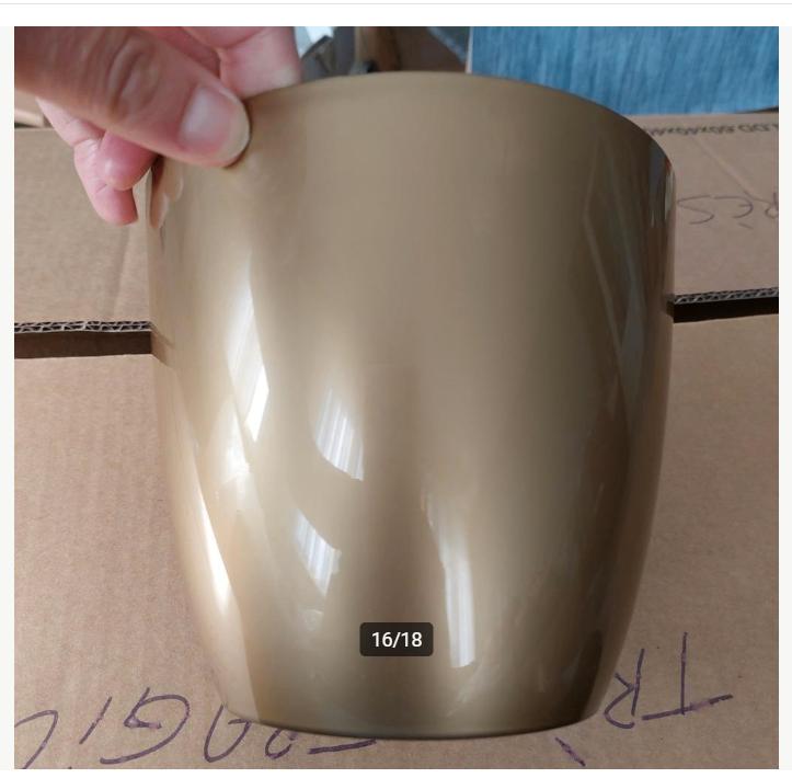 gouden plastic potdeksel, Ophalen, Kunststof, Zo goed als nieuw, Balkon