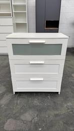 Commode 3 tiroirs, BRIMNES, IKEA blanc/verre givré, 3 ou 4 tiroirs, Verre, 25 à 50 cm, Moins de 100 cm