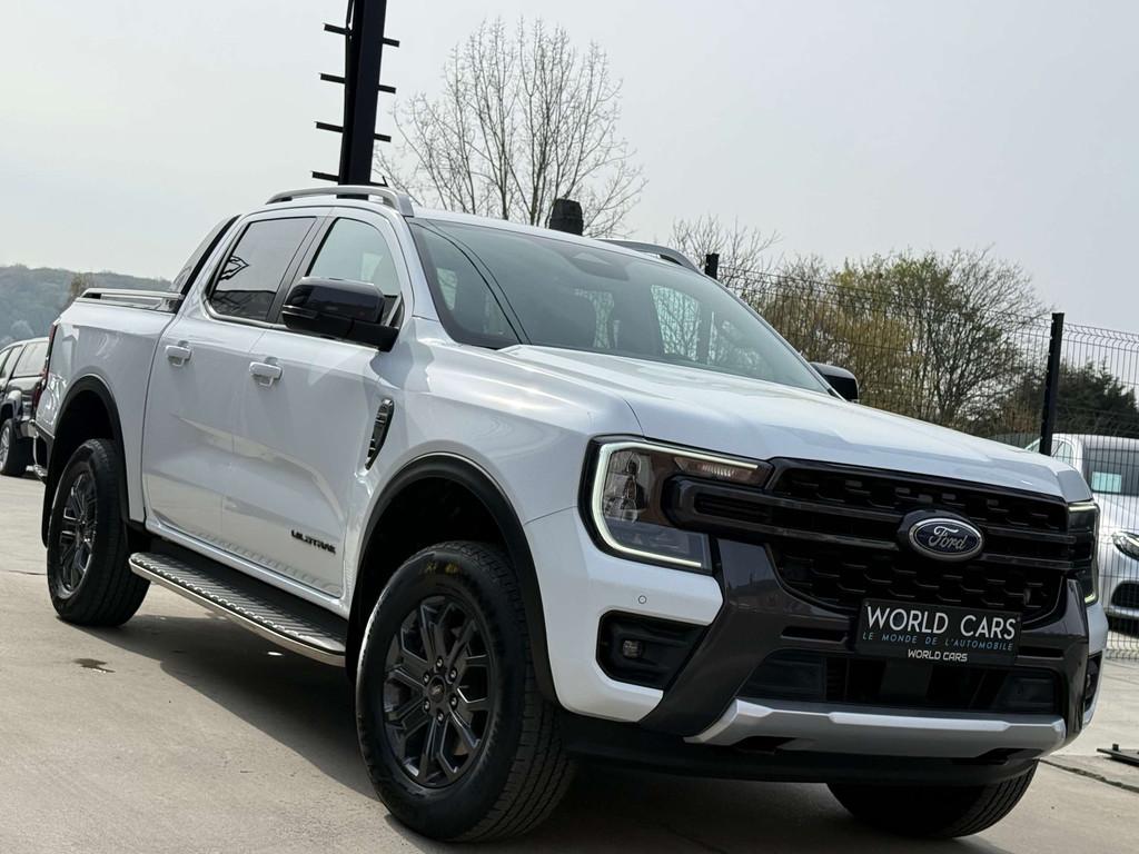 Ford Ranger 2.0 EcoBlue e-4WD WILDTRAK TVAC*BTWIN FULL OP., Auto's, Automaat, Gebruikt, 4 cilinders, Wit