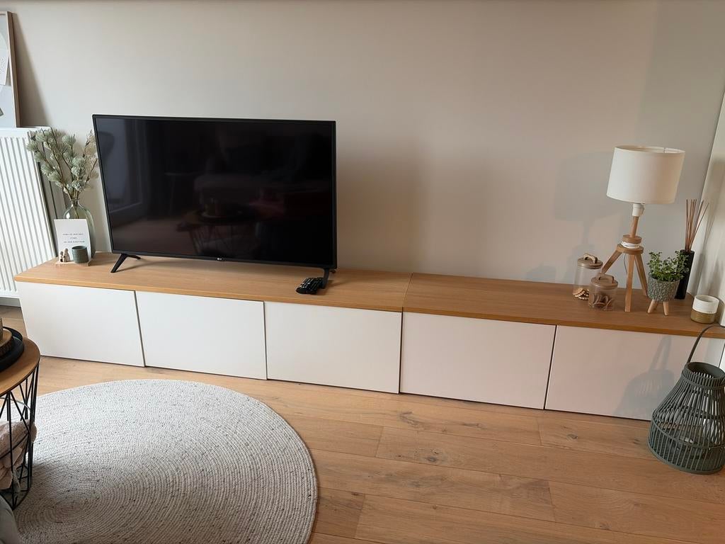 IKEA BESTÅ kastcombinatie 3m(180+120cm) met eikenfineer blad, Ophalen, Zo goed als nieuw