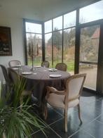 Louis XV eiken eetkamerstoelen, Huis en Inrichting, Ophalen, Gebruikt, Stof