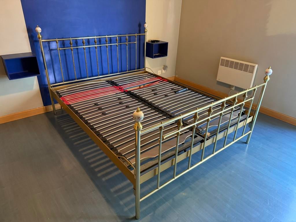 Koperen bed, Ophalen, Gebruikt, Overige kleuren, 210 cm