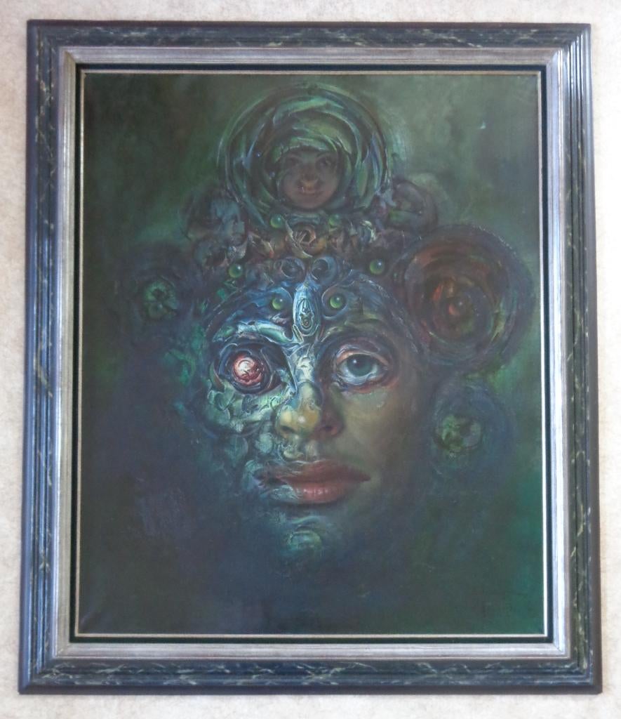 ROGER VAN BELLEGHEM / MYSTERIEUS / OLIEVERF DOEK 148x126cm, Ophalen
