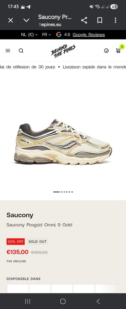 Saucony Progrid Omni 9 Gold, Kleding | Heren, Schoenen, Ophalen, Zo goed als nieuw