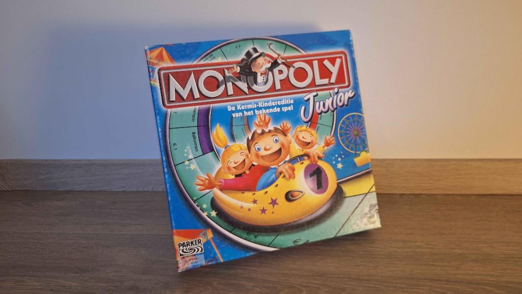 Monopoly Junior Kermis editie Parker compleet 5-8 jaar, Drie of vier spelers, Ophalen, Gebruikt