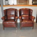 Set schapenleren oorfauteuils i.z.g.s., Antiek en Kunst, Ophalen
