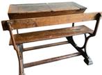 Antieke schoolbank met origineel inktpotje, Antiek en Kunst, Ophalen
