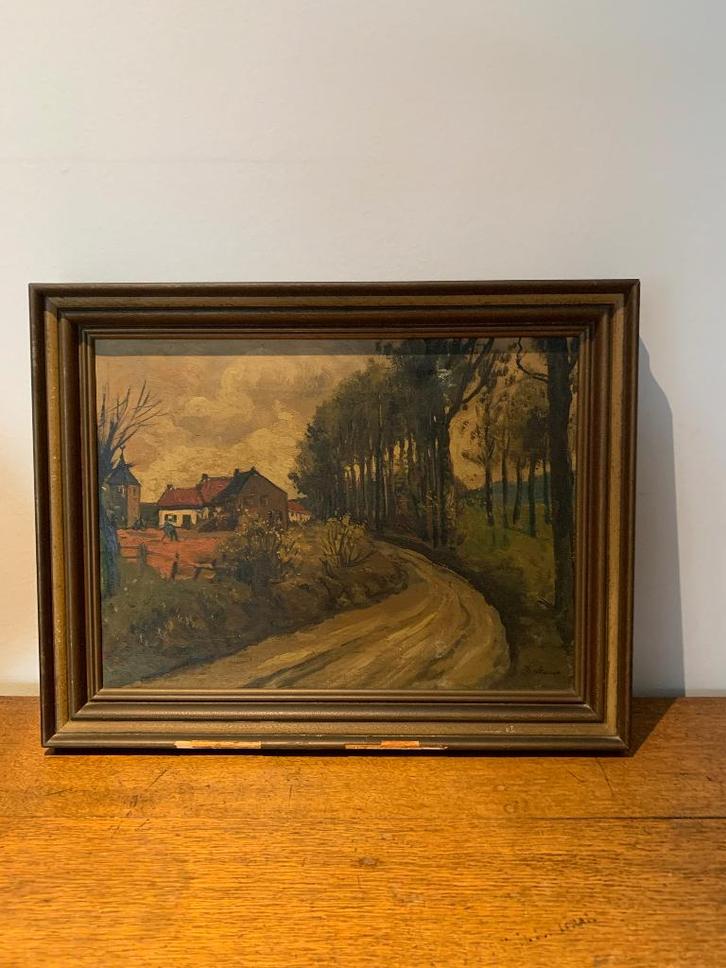 Guillaume Vroomen (1881-1956) - Gezicht op Geulle - Olieverf, Antiek en Kunst, Kunst | Schilderijen | Klassiek, Ophalen of Verzenden