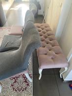 Roze eetbank met 3 stoelen met bescherming, Huis en Inrichting, Stoelen, Ophalen, Gebruikt, Overige kleuren, Drie