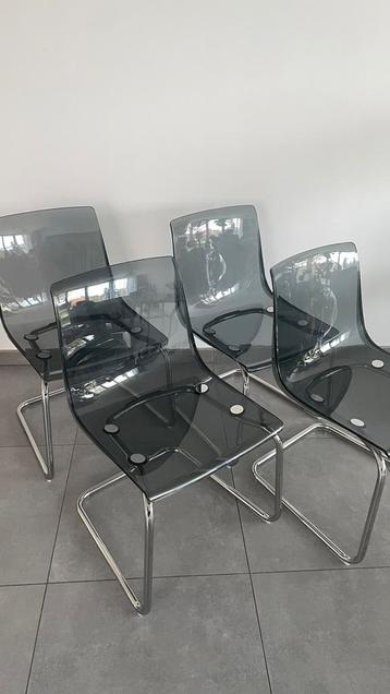 4 Tobias stoelen (grijs/ chroom) Ikea beschikbaar voor biedingen