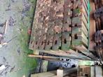 90x90 lang 2,40m bruin geïmpregneerd 89stuks prijs 15euro pe, Ophalen