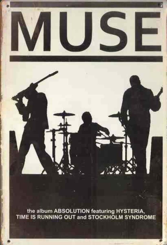 Metalen rusty-old vintage look wandplaat Muse Absolution, Verzamelen, Muziek, Artiesten en Beroemdheden, Nieuw, Ophalen of Verzenden