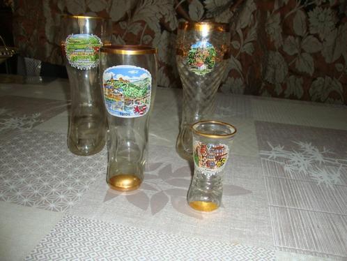 4 vintage glaasjes in vorm van laars, Antiek en Kunst, Antiek | Glaswerk en Kristal, Ophalen of Verzenden