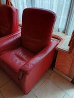 2 fauteuils électriques en cuire rouge, Enlèvement, Utilisé