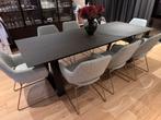 Tafel met keramisch bruin blad en zwart onderstel, Huis en Inrichting, Tafels | Eettafels, Ophalen, Overige materialen, 100 tot 150 cm