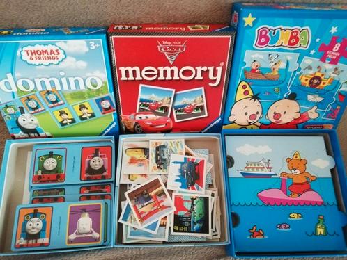 3 puzzel bumba,memory cars,domino thomas de trein nu 10€ sam, Kinderen en Baby's, Speelgoed | Kinderpuzzels, Zo goed als nieuw