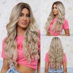 Luxe pruik lang blond haar zonder pony model 077-2, Verzenden, Nieuw, Pruik of Haarverlenging