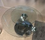 Table basse moderne en verre avec plateau pivotant, Maison & Meubles, Enlèvement, Utilisé