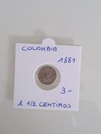 Colombia 2 1/2  centimos 1881, Timbres & Monnaies, Monnaies | Amérique, Enlèvement ou Envoi