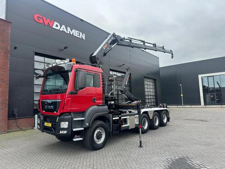 MAN TGS 37.440 8x6 Hooklift / Hiab 188 E-4 Euro 6 (bj 2016), Auto's, Vrachtwagens, ABS, Achteruitrijcamera, Adaptive Cruise Control