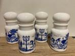 Set van 4 grote Belgische opaline kruidenpotjes, Ophalen of Verzenden