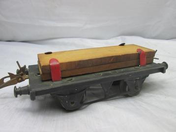 HORNBY  blikken speelgoed trein wagon met houten planken, Enlèvement ou Envoi, Wagon