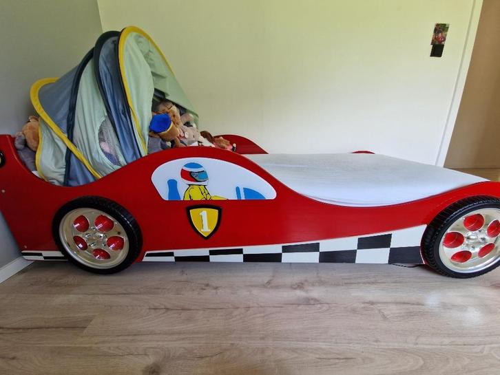 Autobed, Kinderen en Baby's, Kinderkamer | Bedden, Zo goed als nieuw, 160 tot 180 cm, 85 tot 100 cm, Matras, Ophalen