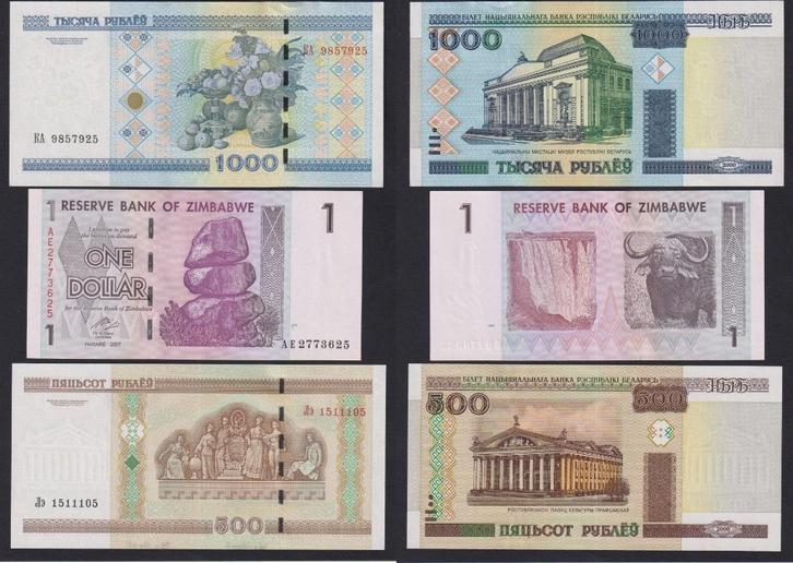 3 bankbiljetten UNC/FDC, Postzegels en Munten, Munten en Bankbiljetten | Verzamelingen, Bankbiljetten, Ophalen of Verzenden