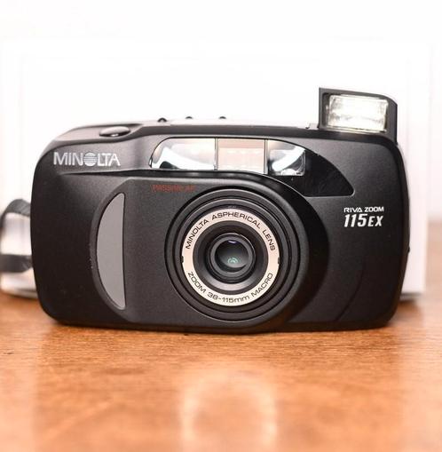 MINOLTA RIVAZOOM 115 EX FOTOTOESTEL, Audio, Tv en Foto, Fotocamera's Analoog, Zo goed als nieuw, Minolta, Ophalen of Verzenden