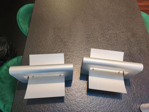 Set van 2 designwandlampen van geborsteld aluminium, Huis en Inrichting, Lampen | Wandlampen, Zo goed als nieuw, Overige materialen