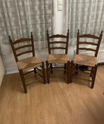 Chaises rustiques en bois plein, Campagnard Rustique, Brun, Enlèvement, Osier ou Rotin