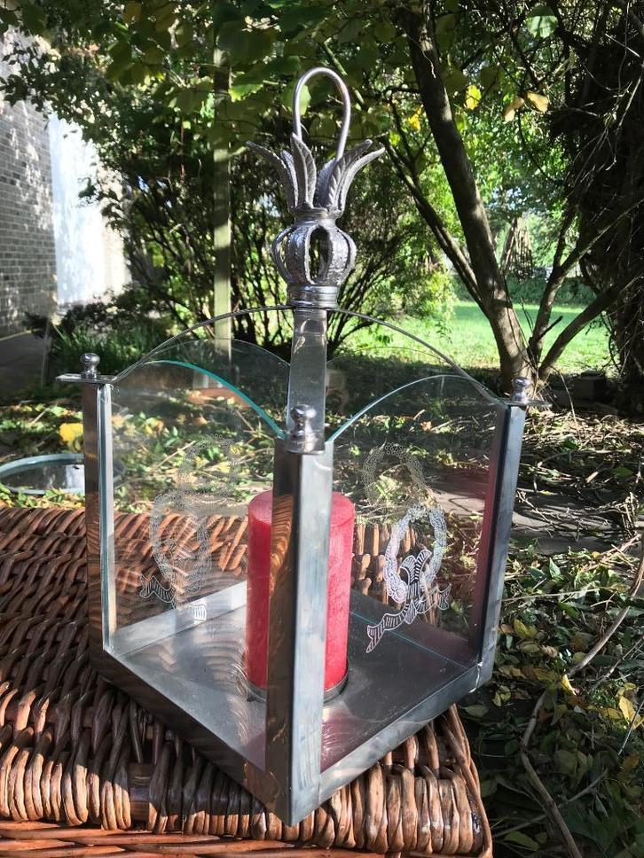 Lanterne - bougeoir, Maison & Meubles, Accessoires pour la Maison | Bougeoirs & Bougies, Comme neuf, 25 à 50 cm, Métal, Enlèvement