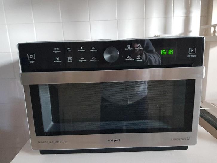 Four combi Whirlpool MWP 338 SX, Electroménager, Fours, Comme neuf, Autoportant, Moins de 45 cm, 45 à 60 cm, Air chaud, Fonction micro-ondes