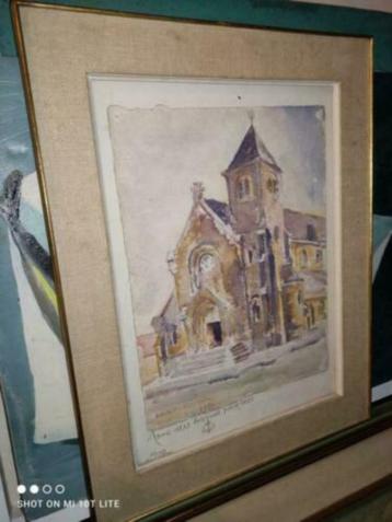 aquarelle eglise signe harry elstrom beschikbaar voor biedingen