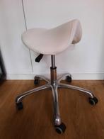 Zadelkruk Wit, Kapperskruk - Tabouret, Ophalen, In hoogte verstelbaar, Zo goed als nieuw, Overige materialen